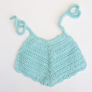 Blue Handmade Cotton Baby Bib